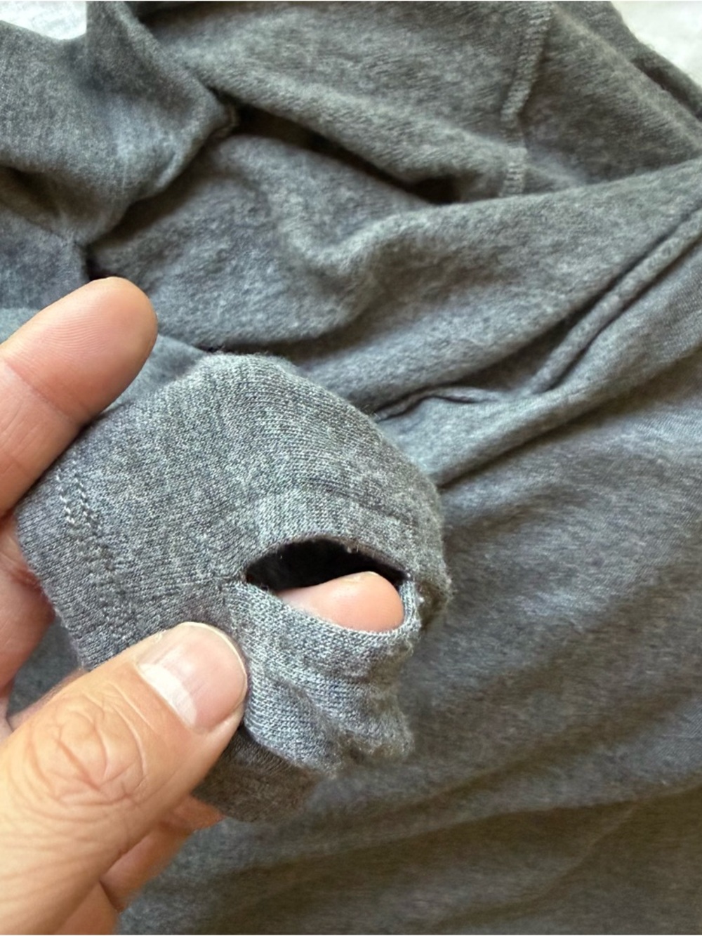 BLEUSALT heather grey soft stretchy off shoulder asymmetrical sweater top - Picture 2 of 4